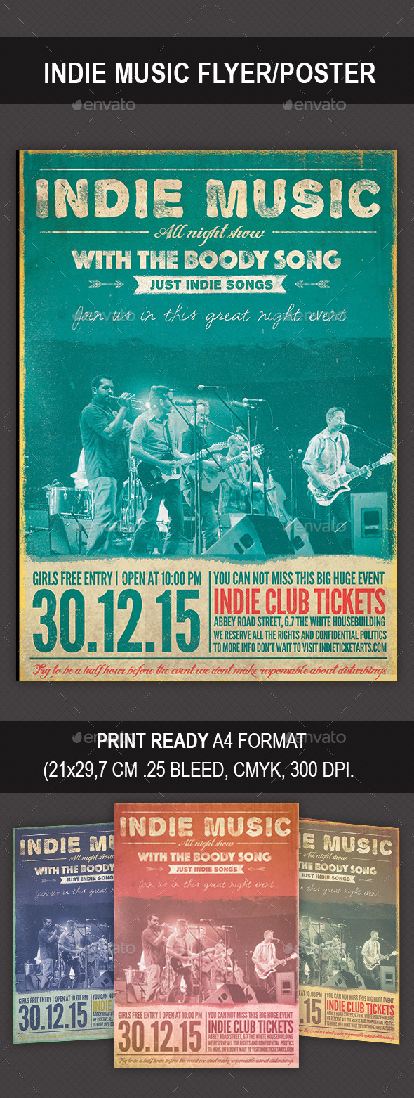 Indie Music Flyer/Poster - Concerts Events