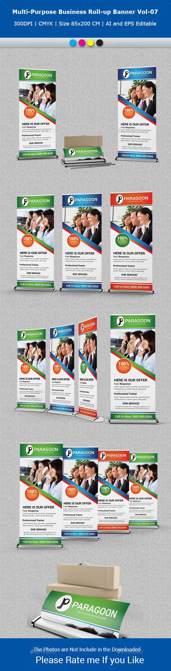 Multipurpose Business Roll-Up Banner Vol-07 - Signage Print Templates
