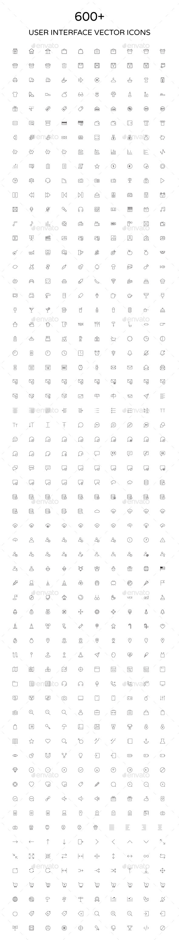 User Interface Outline Vector Icons - Web Icons