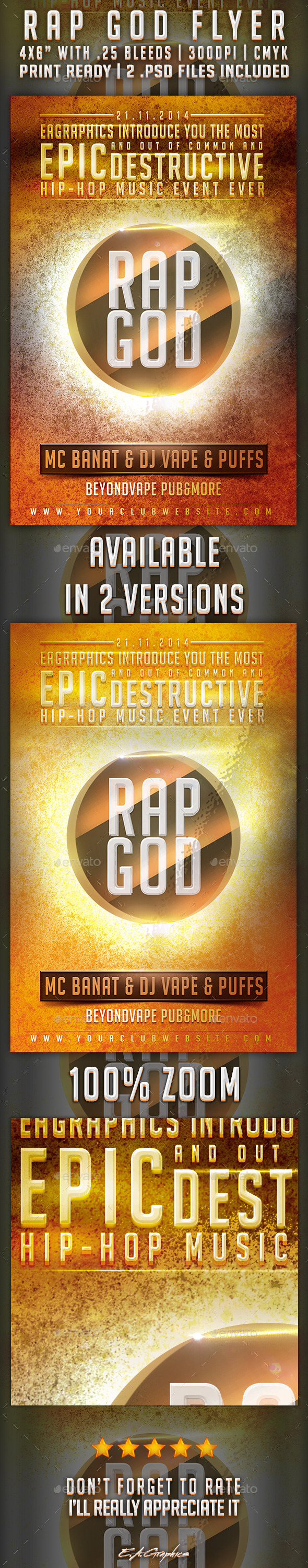 Rap God Flyer - Clubs & Parties Events