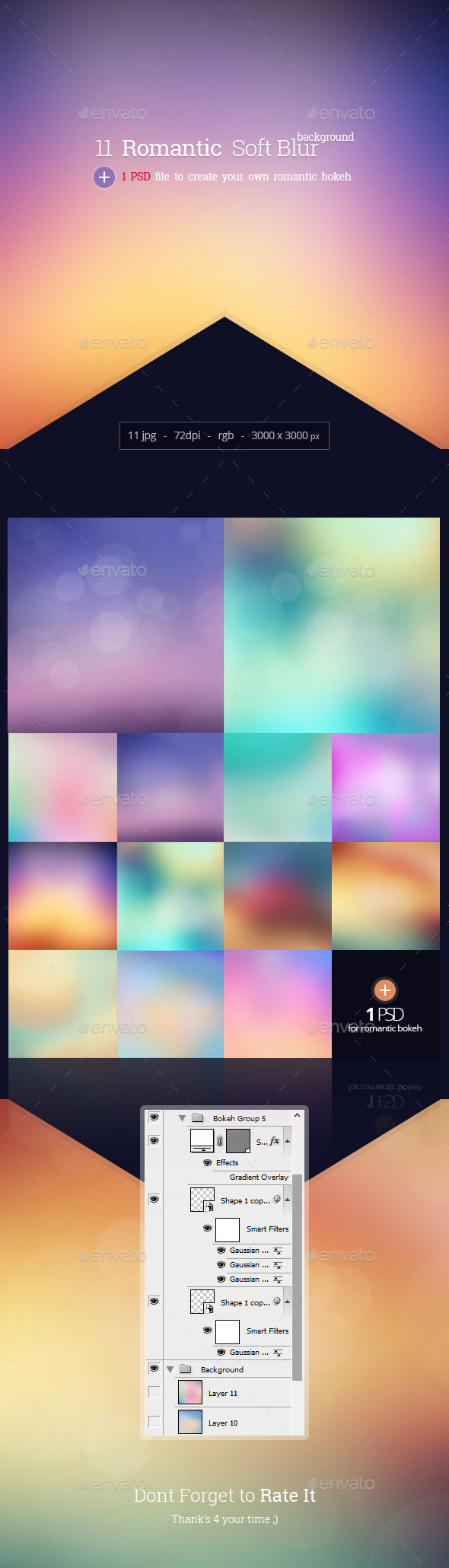 Romantis - 11 Blur Background with 1 PSD for bokeh - Abstract Backgrounds