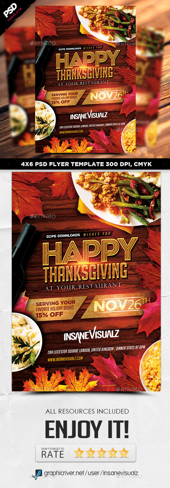 Happy Thanksgiving Flyer - Holidays Events