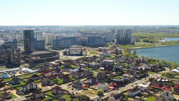 View From the Height of the Drozdovsky District and the Palace of Rhythmic Gymnastics in Minsk