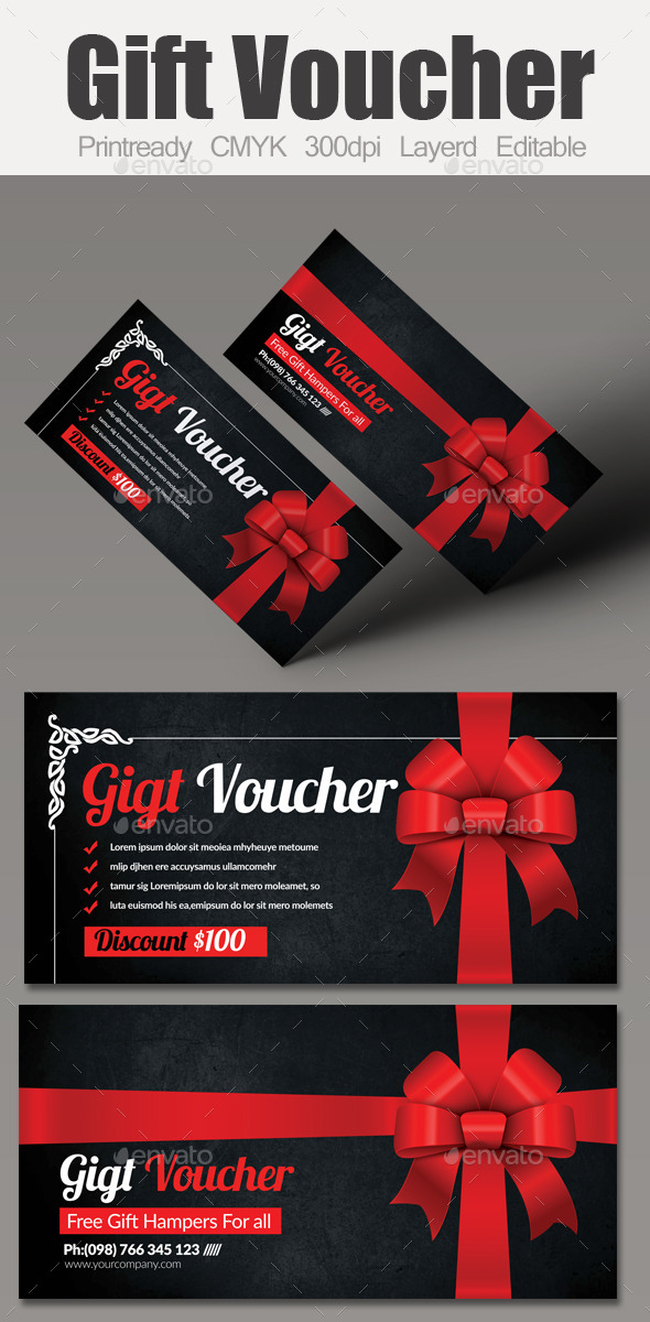 Multi Use Business Gift Voucher - Cards & Invites Print Templates