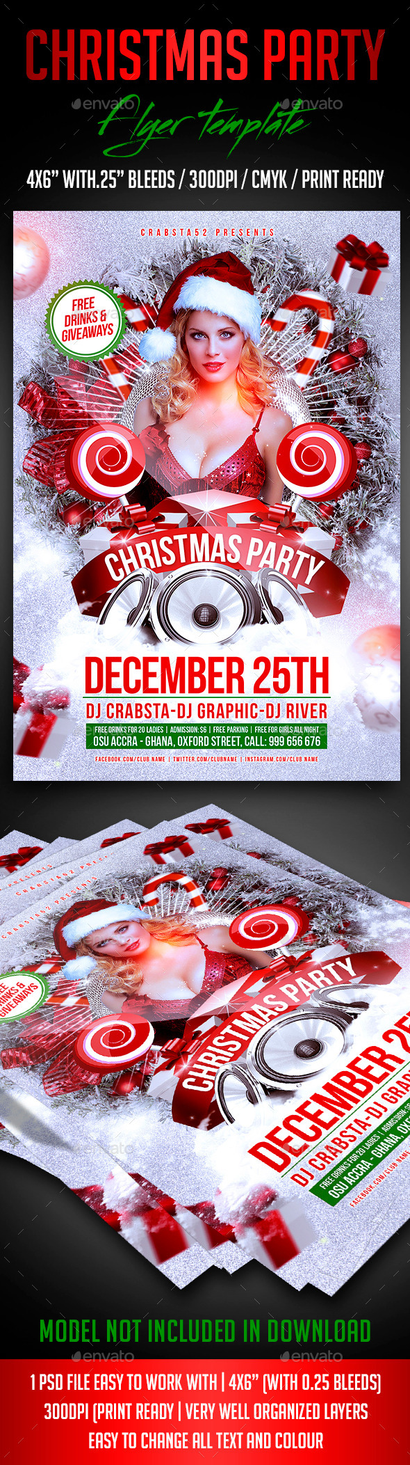Christmas Party Flyer Template - Holidays Events