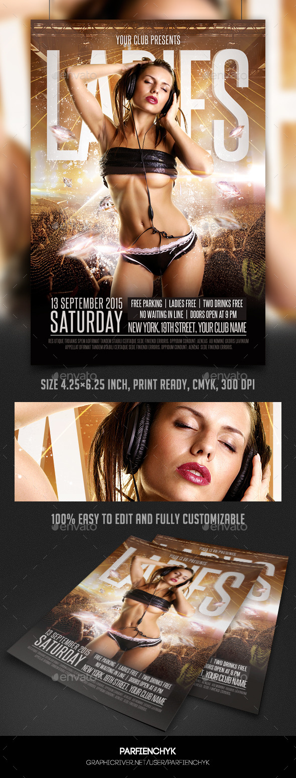 Ladies Party Flyer Template - Clubs & Parties Events