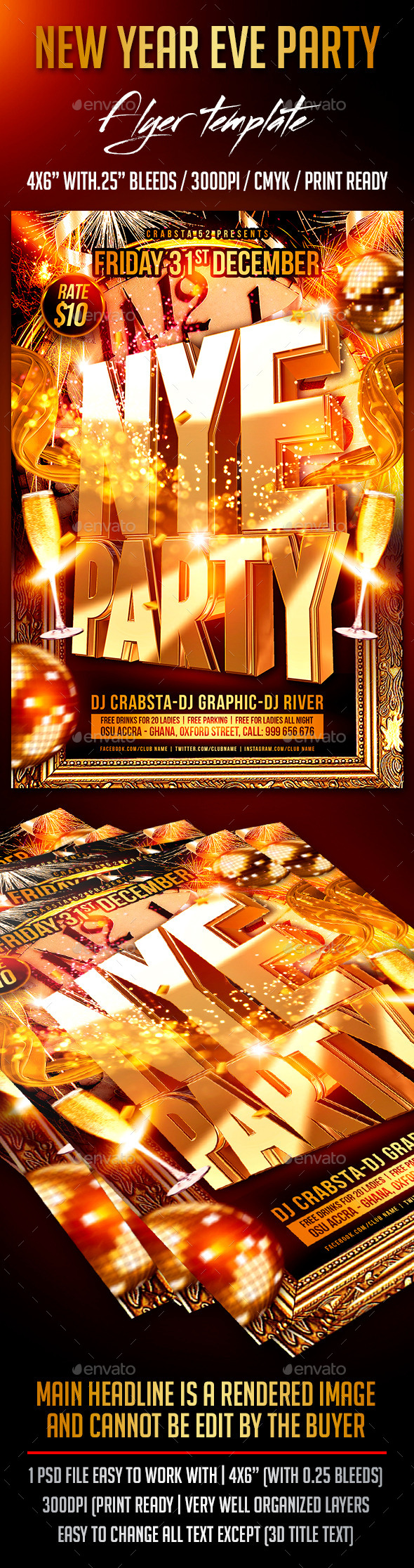 NYE Party Flyer Template - Events Flyers