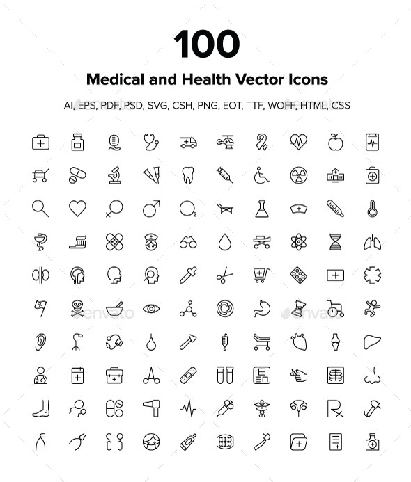Medical and Health Vector Icons Pack - Icons