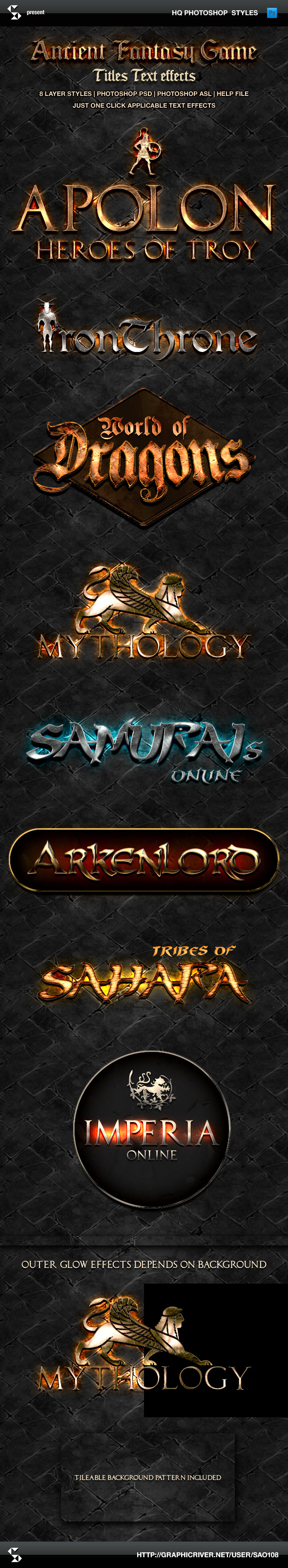 Ancient Fantasy Game Style Titles - Text Effects Styles