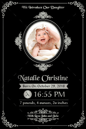 Baby Announcement Template - Vol.4 by avindaputri | GraphicRiver