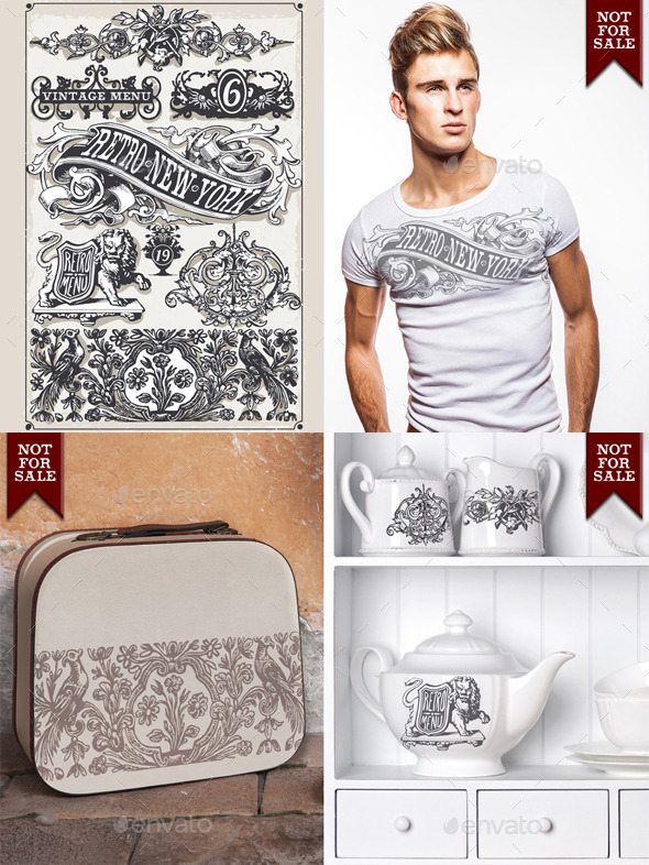 Vintage Page Hand Drawn Banners and Labels - Decorative Vectors