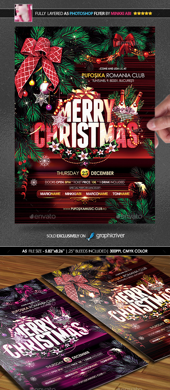 Merry Christmas Poster/Flyer - Holidays Events