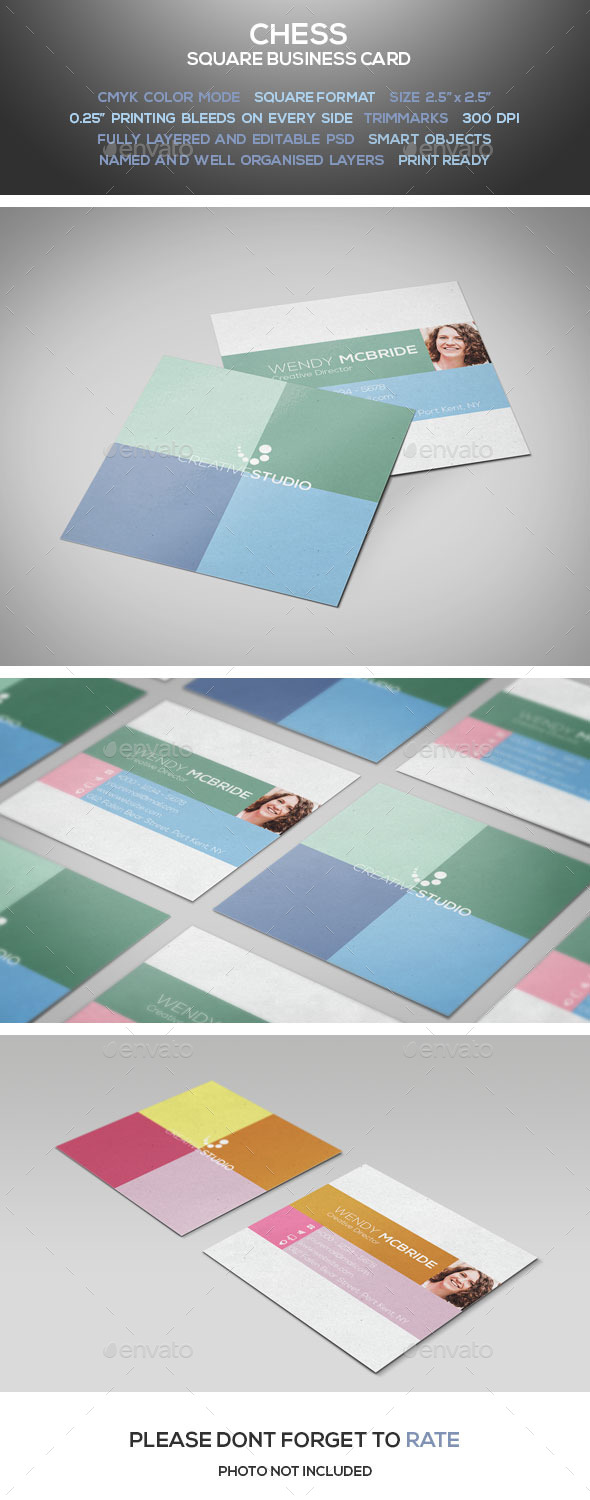 Chess - Square Business Card - Corporate Business Cards