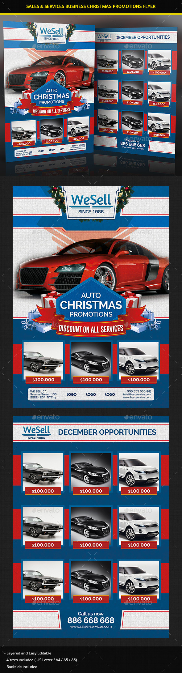 Sales and Services Christmas Promotions Flyer - Commerce Flyers