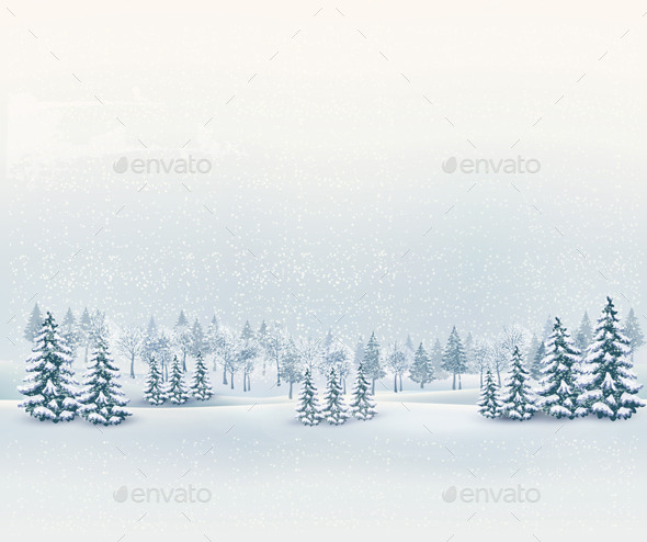 Christmas Winter Landscape Background - Christmas Seasons/Holidays