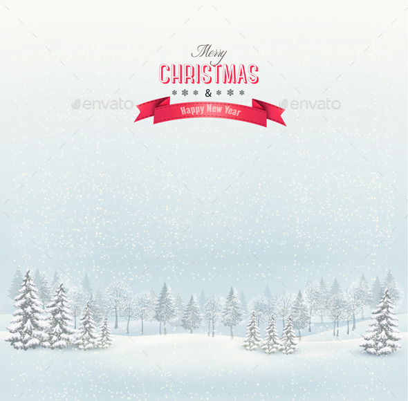 Christmas Winter Landscape Background - Christmas Seasons/Holidays