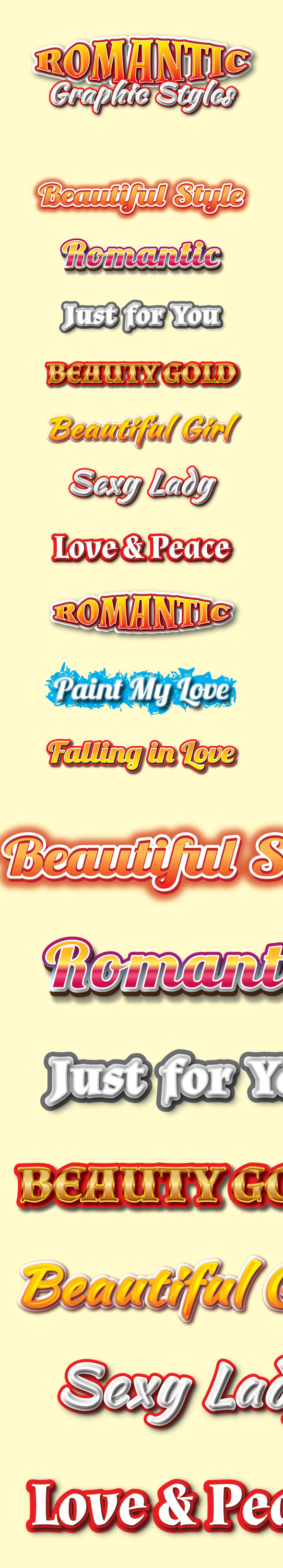 Romantic Graphic Styles for Ai - Styles Illustrator