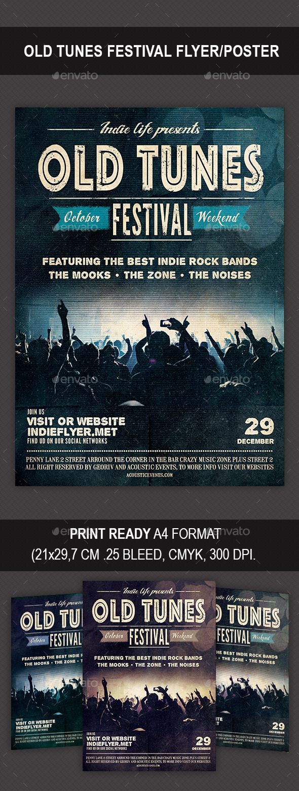 Old Tunes Festival Flyer/Poster - Flyers Print Templates
