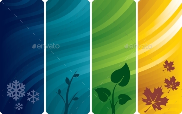 Four Abstract Backgrounds - Flowers & Plants Nature