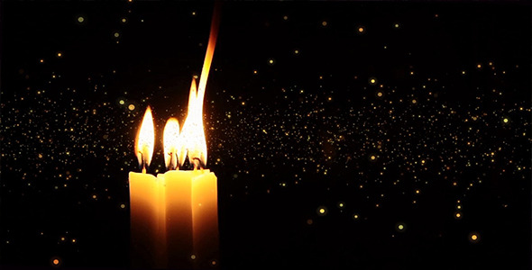 Candles on Glittering Background