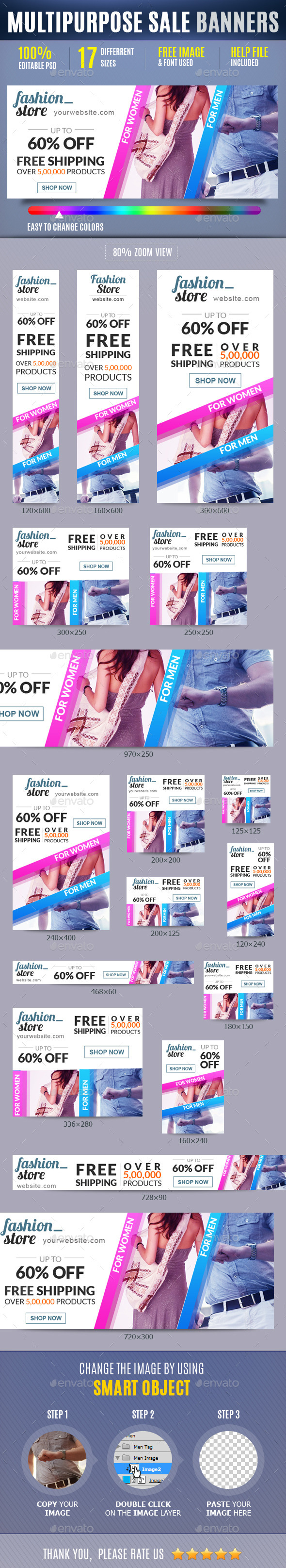Multipurpose Sales Marketing Ad Banners Vol2 - Banners & Ads Web Elements