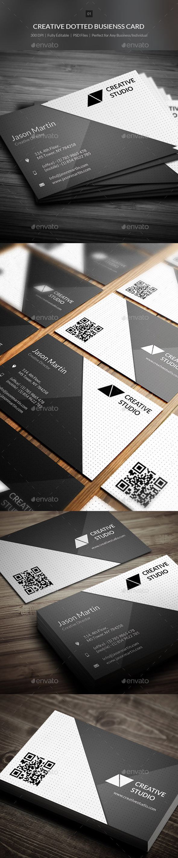 Creative Dotted Business Card - 01 - Corporate Business Cards