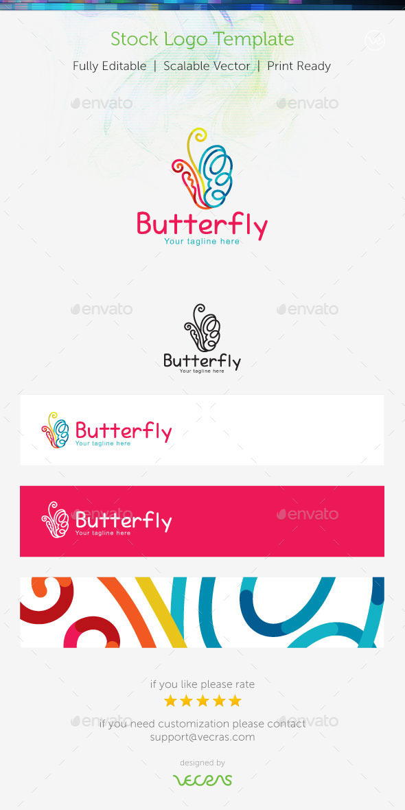 Butterfly Stock Logo Template - Nature Logo Templates