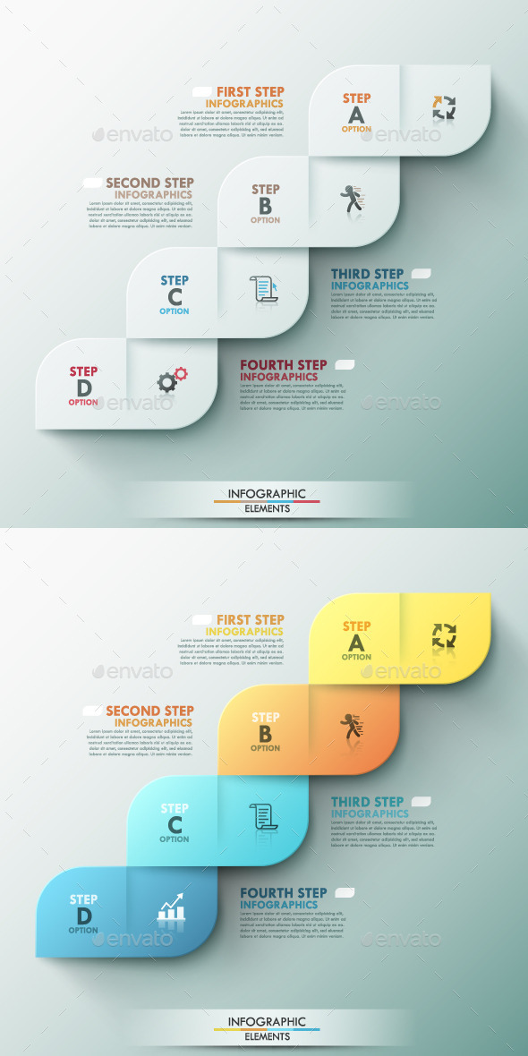 Modern Infographic Options Template (2 Colors) - Infographics