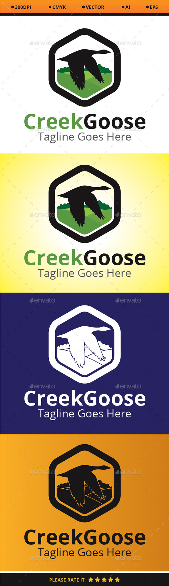 Creek Goose - Animals Logo Templates