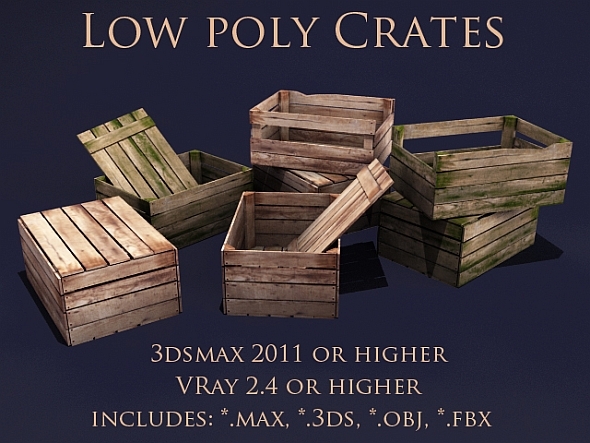 Low poly crates - 3Docean 9357132
