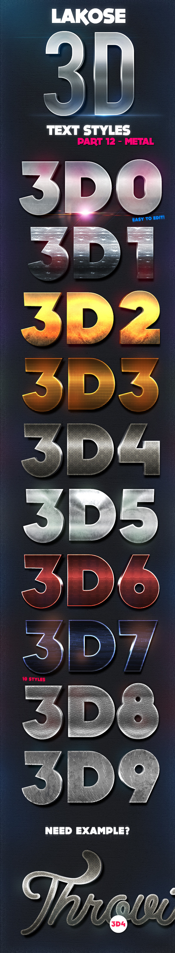 Lakose 3D Text Styles Part 12 - Text Effects Styles