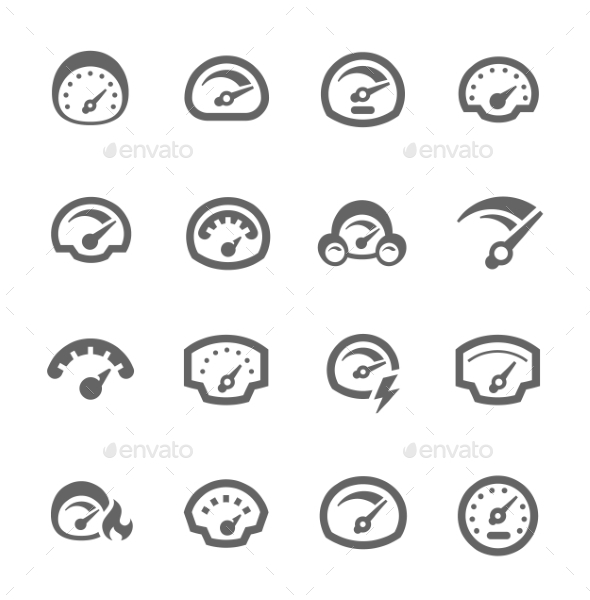 Speedometer Icons - Man-made objects Objects