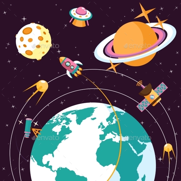 Space Flat Illustration