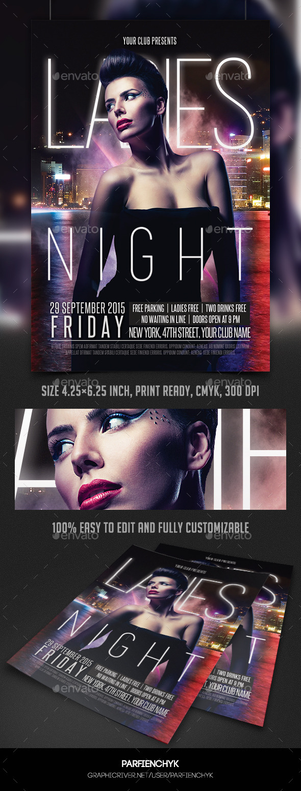 Ladies Night Party Flyer Template - Clubs & Parties Events