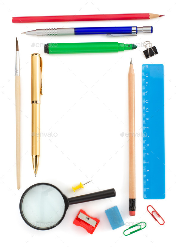office supplies on white Stock Photo by seregam PhotoDune