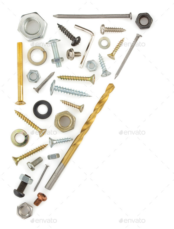 hardware tools on white - Stock Photo - Images