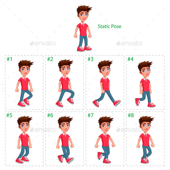 Animation of Boy Walking - People Characters