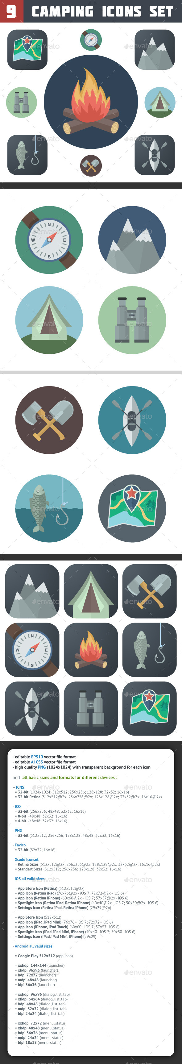 Camping Icons Set - Miscellaneous Icons