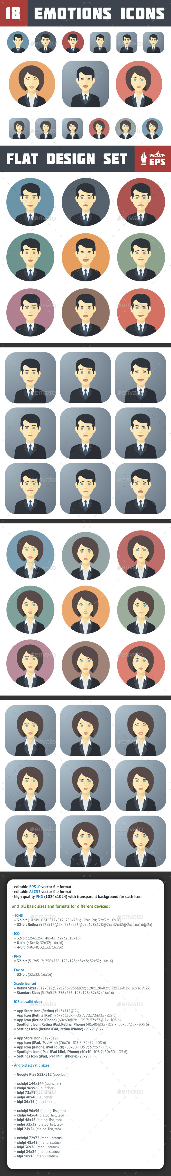 Emotions Icons Set - People Characters