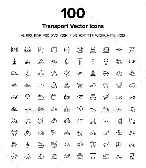 100 Transport Icons - Icons