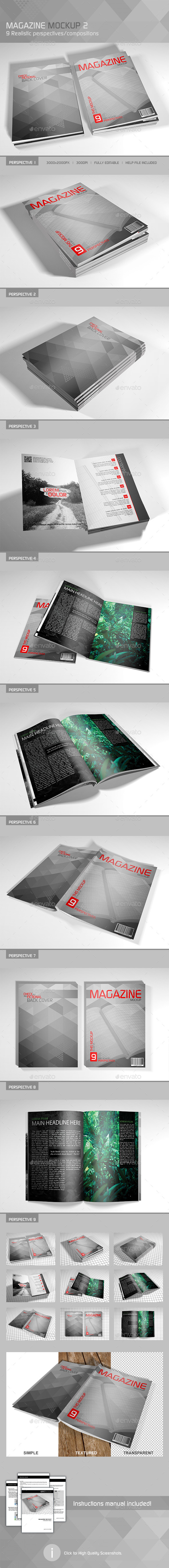 Realistic Magazine Mockup 2 - Magazines Print