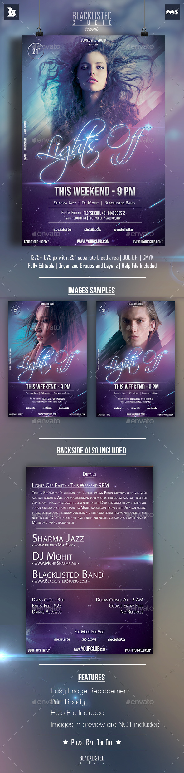 Lights Off Party Flyer - Clubs & Parties Events