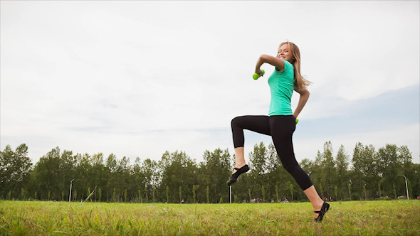 Woman With Dumbbells in a Meadow 6 alt