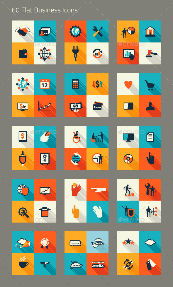 Business Icon Set. Finance, Marketing, E-commerce - Icons