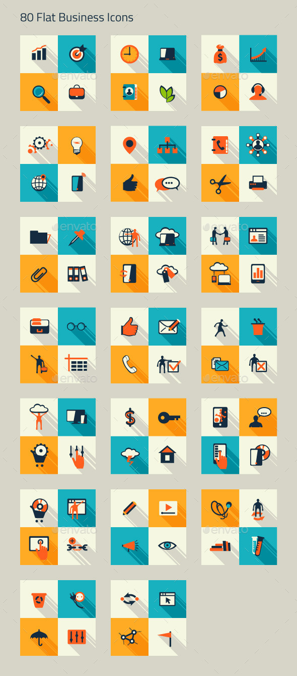 Business Icon Set. Finance, Marketing, E-commerce - Icons
