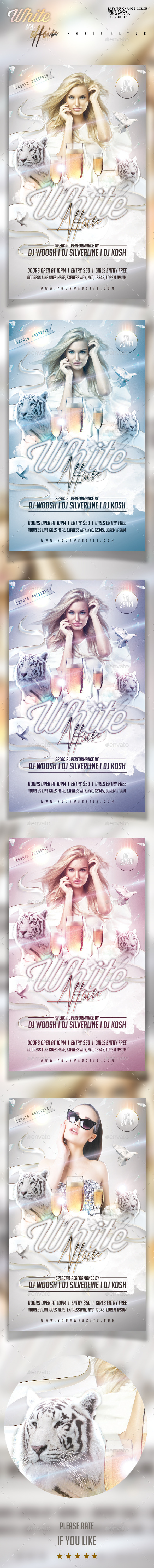 White Affair Party Flyer Template - Clubs & Parties Events