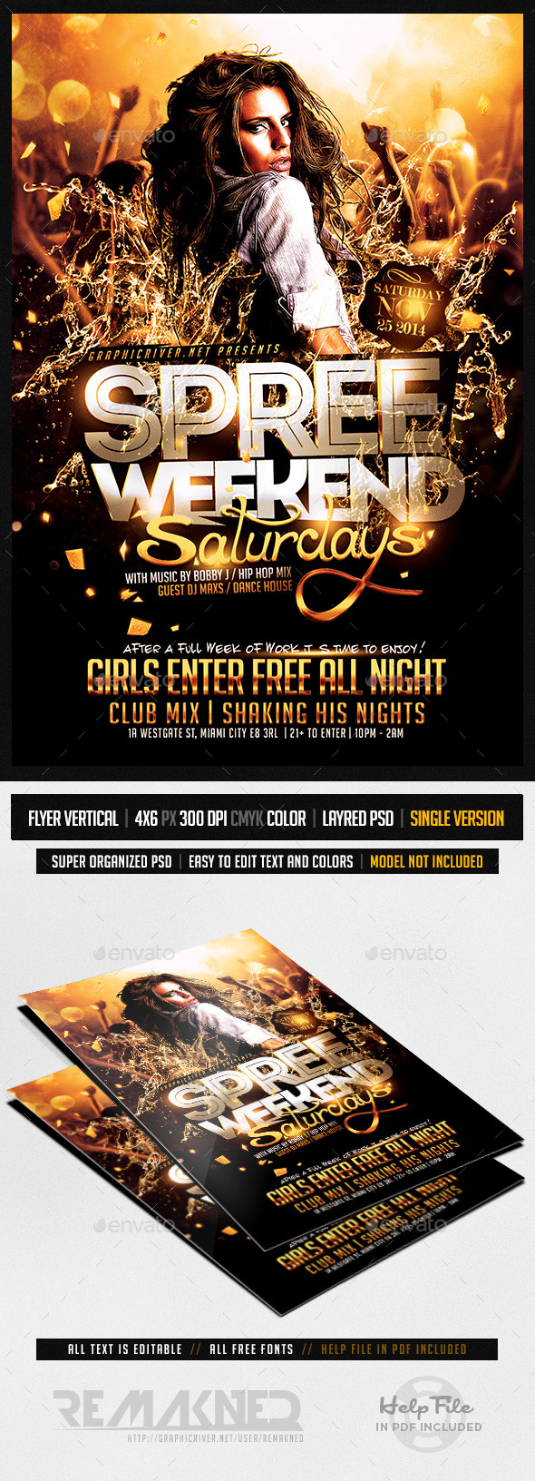 Spree Weekend | Flyer Template PSD - Clubs & Parties Events