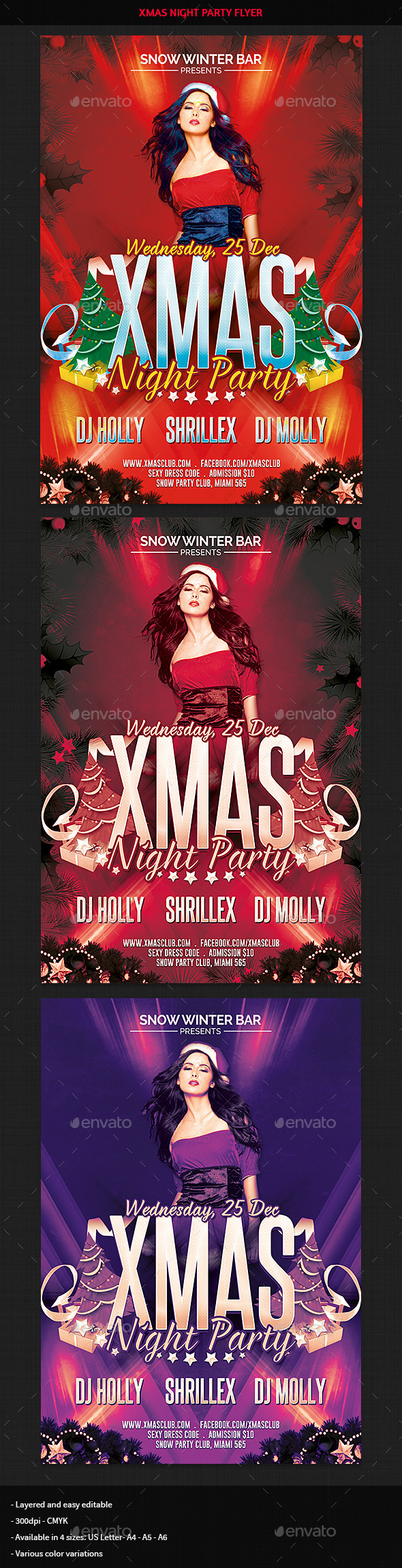 Xmas Sexy Night Party Flyer - Clubs & Parties Events