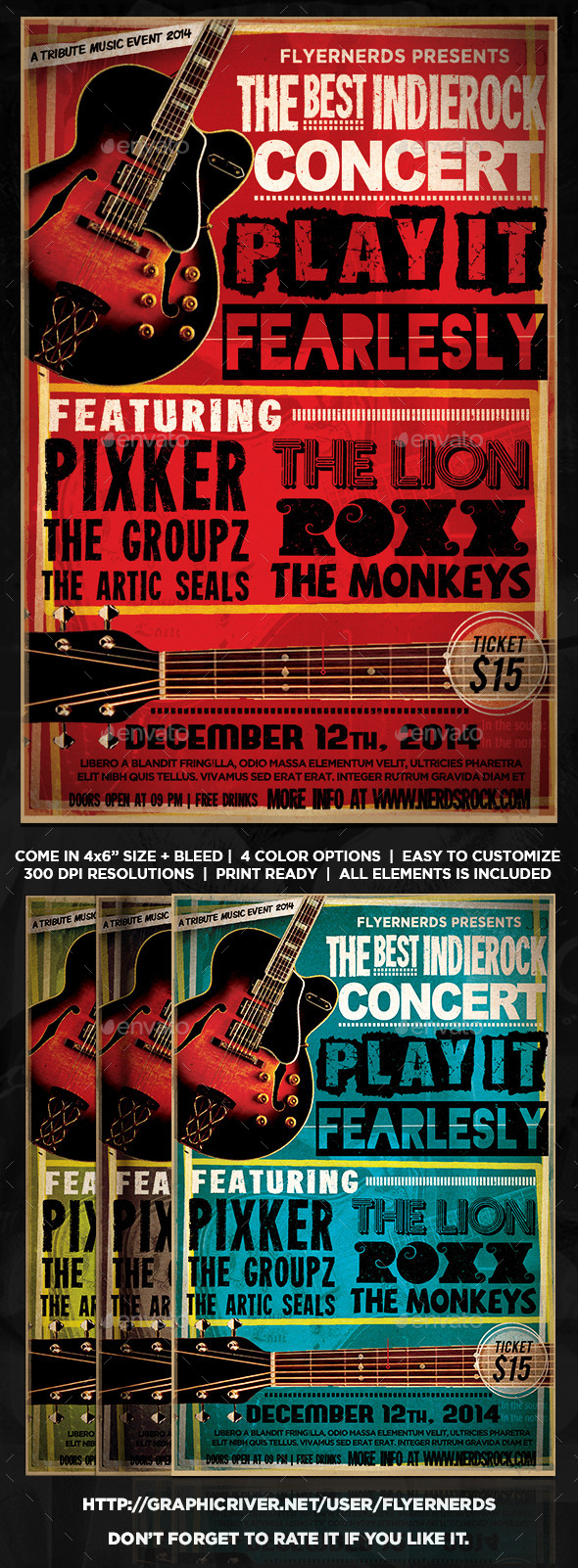 Indie Rock Concert Flyer - Concerts Events