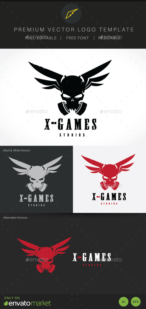 X Game Studio Logo - Crests Logo Templates